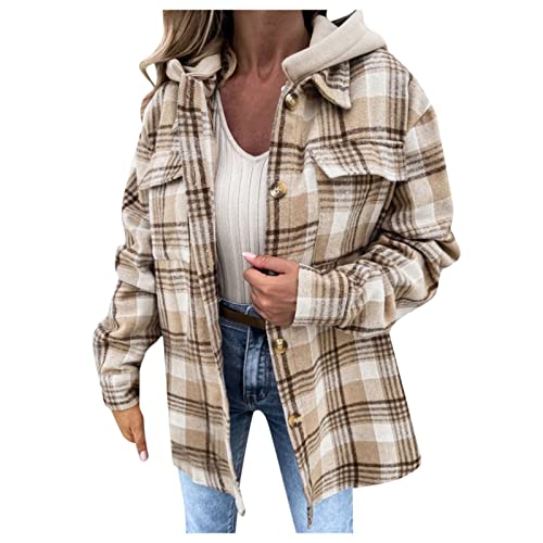 Jacke Kariert Damen - Fleece Hemdjacke Female...