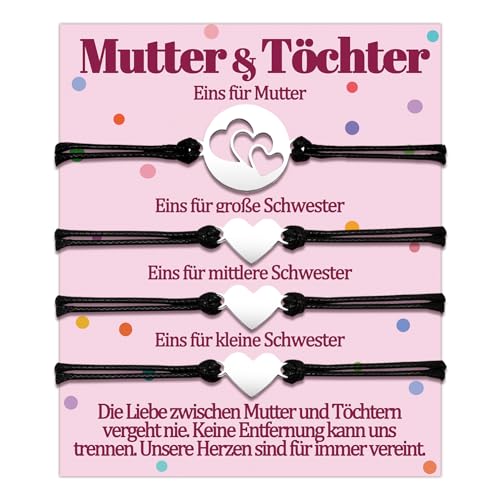 Mutter Tochter Armband Mama und 3 Töchter...