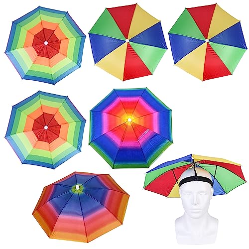 Molbory 6 Stück Regenbogen Regenschirm Hüte,...