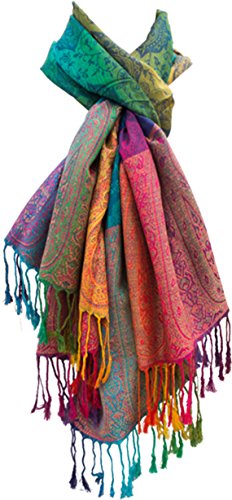 Damen Schal'Marokko' Regenbogen-Farben Pashmina -...