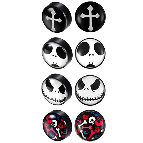 JewelryWe Schmuck 4 Paare Magnet Ohrstecker,...