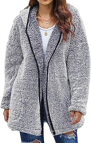 Gemijacka Plüschjacke Damen Teddy Fleece Mantel...