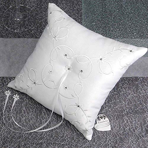 EinsSein Ringkissen Hochzeit Liebeskreuz Weiss...